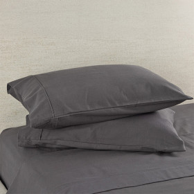 Hush-Plain-Coal-Flannelette-Pillowcase-Pair on sale