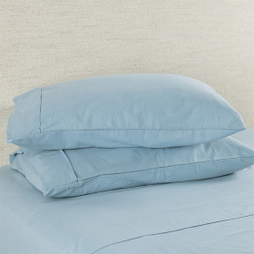 Hush-Plain-Blue-Flannelette-Pillowcase-Pair on sale