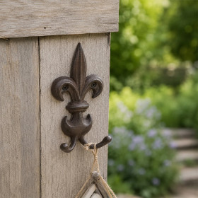 Outsidings-Barron-Fleur-De-Lis-Garden-Hook on sale