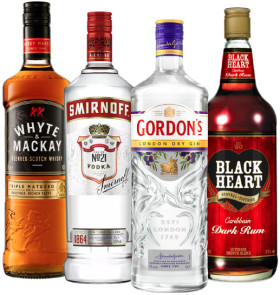 Whyte-Mackay-Blended-Scotch-Whisky-Smirnoff-Vodka-Gordons-London-Dry-Gin-or-Black-Heart-Rum-1L on sale