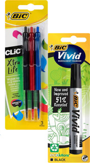 Bic-Clic-Pens-Medium-3-Pack-or-Bic-Vivid-Black-Permanent-Marker-1-Pack on sale