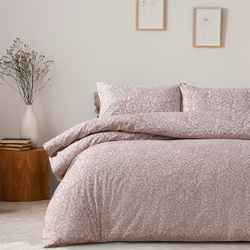 Hometones-Pink-Botanical-Flannelette-Duvet-Cover-Set on sale