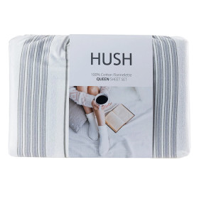 Hush-Grey-Stripe-Cotton-Flannelette-Sheet-Set on sale