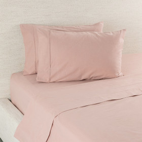 Hush-Plain-Blush-Flat-Flannelette-Sheet on sale