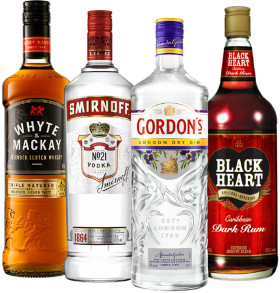 Whyte-Mackay-Blended-Scotch-Whisky-Smirnoff-Vodka-Gordons-London-Dry-Gin-or-Black-Heart-Rum-1L on sale
