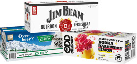 Canadian-Club-Zero-48-Jim-Beam-Zero-Sugar-Cola-48-or-Odd-Company-Vodka-Range-6-10-x-330mL-Cans on sale