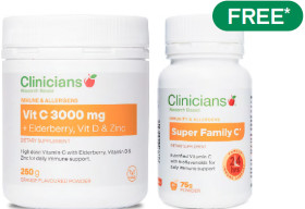 Clinicians-Vit-C-3000mg-250g-Powder on sale