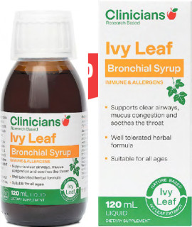 NEW-Clinicians-Ivy-Leaf-Bronchial-Syrup-120mL-Liquid on sale