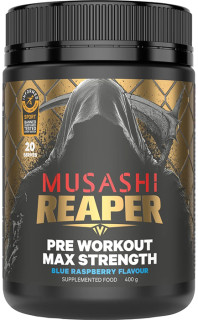 Musashi-Reaper-Pre-Workout-Max-Strength-Blue-Rasp-400g on sale