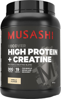 NEW-Musashi-High-Protein-Creatine-Vanilla-900g on sale