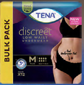 Tena-Pants-Women-Medium-Black-12pc on sale