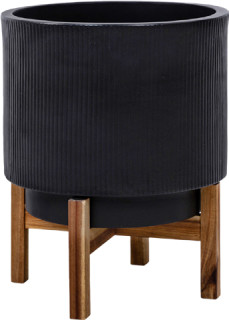 Lotus-34cm-Indoor-Ceramic-Pot-With-Stand on sale
