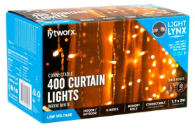 Lytworx-Low-Voltage-Indooroutdoor-Connectable-LED-Curtain-Lights-in-Warm-White-Pack-of-400 on sale