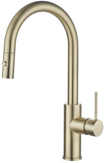 Mondella-Resonance-WELS-5-star-6Lmin-35mm-Pull-Down-Side-Lever-Sink-Mixer-in-Brushed-Brass on sale