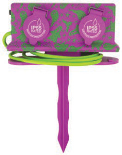 Arlec-4-Outlet-IP55-Garden-Stake-PinkGreen on sale
