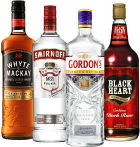 Whyte-Mackay-Blended-Scotch-Whisky-Smirnoff-Vodka-Gordons-London-Dry-Gin-or-Black-Heart-Rum-1L on sale