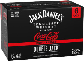 Jack-Daniels-Double-Jack-Coca-Cola-Zero-7-6-x-330mL-Cans on sale