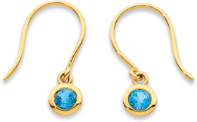 9ct-London-Blue-Topaz-Hook-Earrings on sale