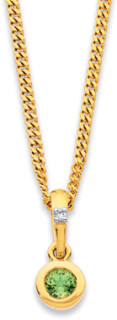 9ct-Peridot-Diamond-Pendant on sale