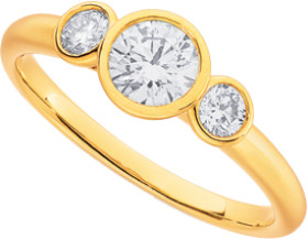 10ct-Element-Lab-Diamond-3-Stone-Rubover-Ring on sale