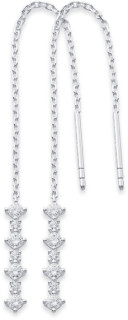 Sterling-Silver-Alternating-Cubic-Zirconia-Thread-Earrings on sale
