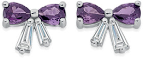 Sterling-Silver-Cubic-Zirconia-Bow-Stud-Earrings on sale