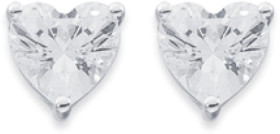 Sterling-Silver-Heart-Cubic-Zirconia-Stud-Earrings on sale