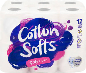 Cotton-Softs-Posh-Toilet-Tissue-12-Pack on sale
