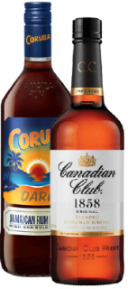 Coruba-Original-or-Gold-Rum-1L-or-Canadian-Club-Whisky-or-Spiced-1L on sale