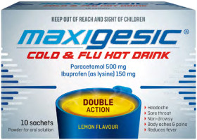 Maxigesic-Cold-Flu-Lemon-Hot-Drink-10-Sachets on sale