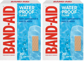 BandAid-Waterproof-Clear-Regular-20-Pack on sale