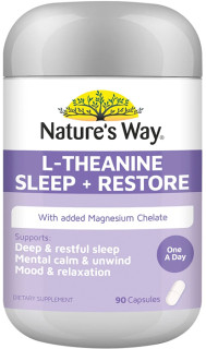 NEW-Natures-Way-L-Theanine-Sleep-Restore-Caps-90s on sale