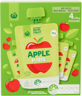 Woolworths-Apple-Puree-Pouch-4-Pack on sale