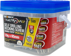 Bremick-Ultrafast-10g-x-65mm-Stainless-Steel-Truss-Head-Self-Drilling-Screws-Pack-of-500 on sale