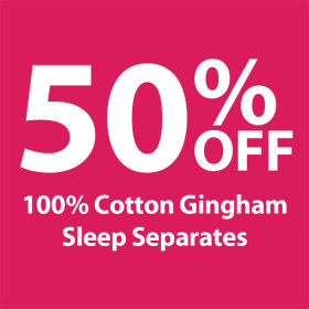 50-off-100-Cotton-Gingham-Sleep-Separates on sale