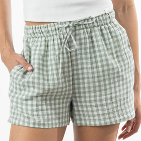Design-Republique-Cotton-Gingham-Pyjama-Shorts-Sage on sale