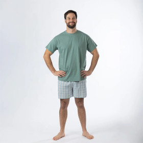 Mens-Check-Short-Tee-PJ-Set on sale