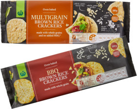 Woolworths-Brown-Rice-Crackers-100g on sale