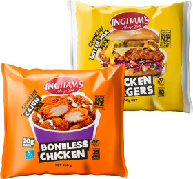 Inghams-Crunchy-Fixx-Burgers-Tenders-Wing-Dings-or-Boneless-Chicken-500-750g on sale