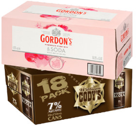 Codys-Cola-7-or-Gordons-Pink-Gin-Soda-4-18-x-250mL-Cans on sale