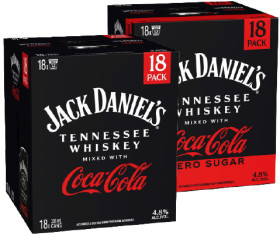 Jack-Daniels-Coca-Cola-or-Zero-Sugar-48-18-x-330mL-Cans on sale
