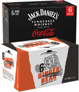Jack-Daniels-Double-Jack-Coca-Cola-7-or-Crimson-Badger-Ginger-Bear-6-6-x-330mL-Cans on sale