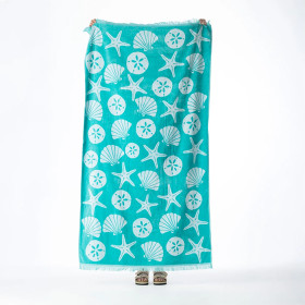 Seaside-Supplies-Double-Jacquard-Velour-Shells-Beach-Towel-100-x-180cm on sale