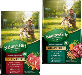 NEW-Natures-Gift-Grain-Free-Dog-Food-25kg on sale