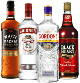 Whyte-Mackay-Blended-Scotch-Whisky-Smirnoff-Vodka-Gordons-London-Dry-Gin-or-Black-Heart-Rum-1L on sale