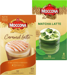 Moccona-Coffee-Sachets-10-Pack-or-Matcha-Latte-8-Pack on sale