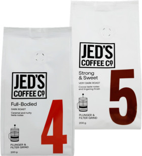 Jeds-Plunger-or-Beans-Coffee-200g-Refills-90g-or-Capsules-10-Pack on sale