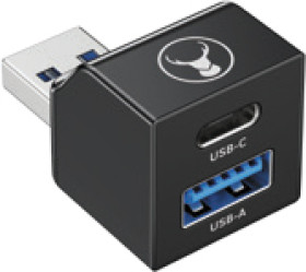 Bonelk-USB-A-to-USB-C-USB-A-Dual-Adapter-ELK-80093-R-Black on sale