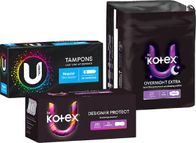 U-By-Kotex-Ultrathins-or-Extra-Pads-8-16-Pack-Tampon-16-Pack-or-Designer-Liners-30-Pack on sale