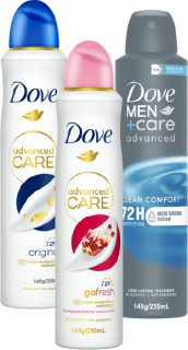 Dove-Advanced-Deodorant-250ml on sale